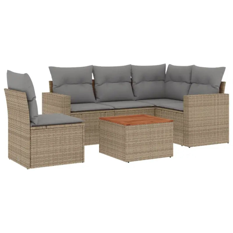 Loungebank van gemengd beige materiaal voor tuin of terras - Tuinsets