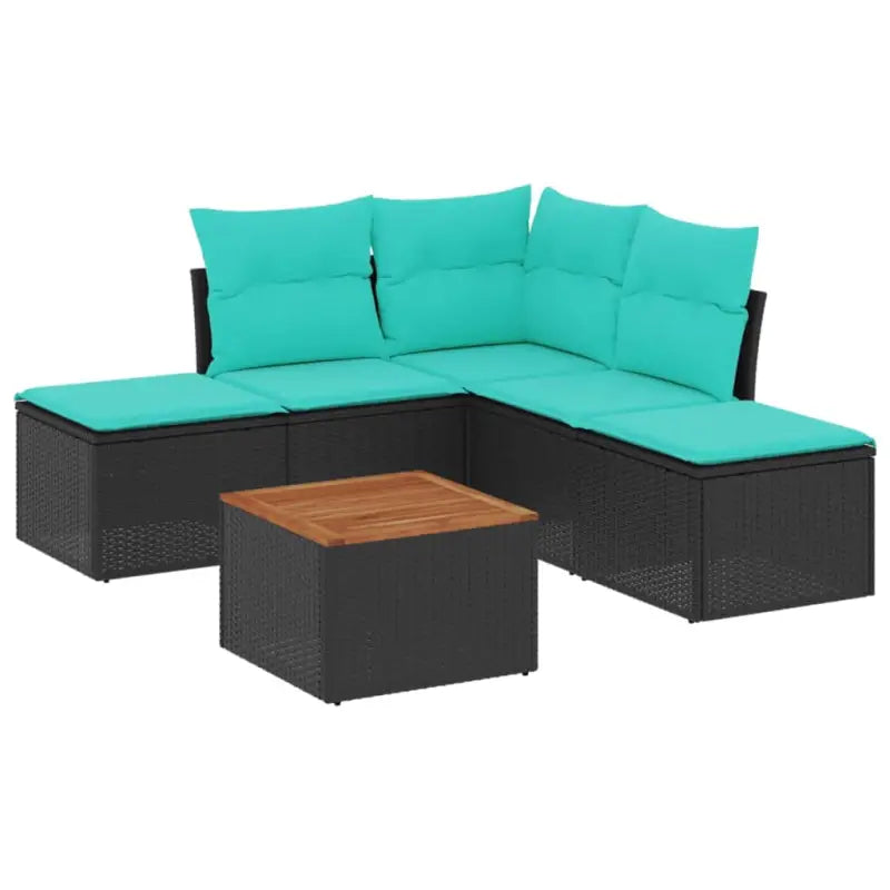 Loungebank van gepoedercoat staal voor tuin en terras in zwart materiaal - Tuinsets