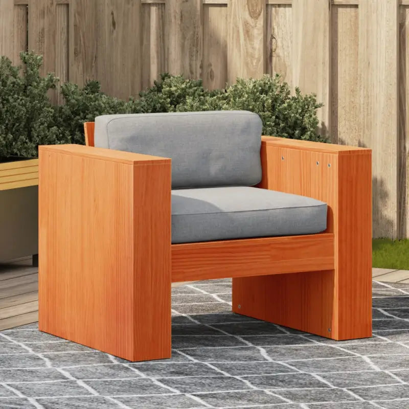 Loungebank van massief grenenhout voor tuin en terras - Wasbruin / 79 x 60 x 62 cm / 1 - Loungebanken