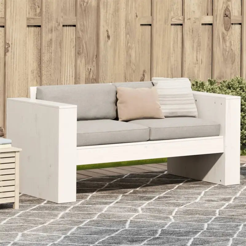 Loungebank van massief grenenhout voor tuin en terras - Wit / 134 x 60 x 62 cm / 1 - Loungebanken
