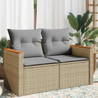 Loungebank van poly rattan met waterdichte zak voor comfortabele zitervaring - beige en lichtgrijs / 1 / zonder