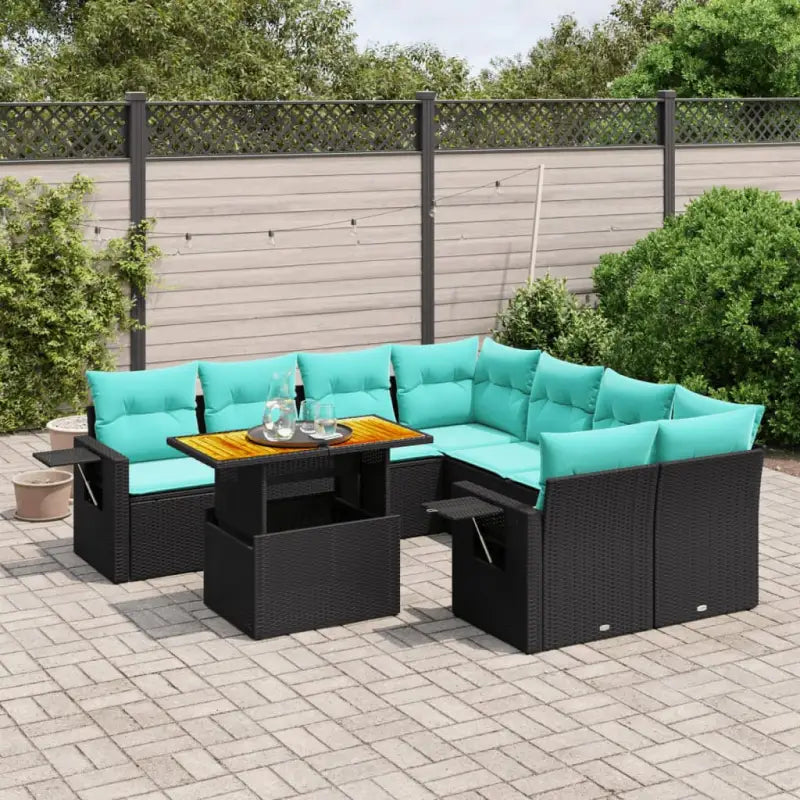 Loungebank voor buiten in zwart materiaal en gepoedercoat staal - Zwart / zonder opbergruimte - Tuinsets