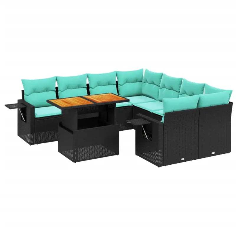 Loungebank voor buiten in zwart materiaal en gepoedercoat staal - Tuinsets