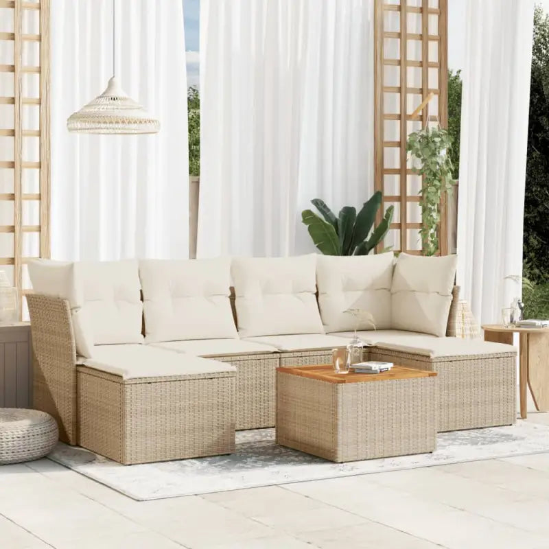 Loungebank voor tuin met waterdichte tas en beige materiaal - beige en crèmekleurig - Tuinsets