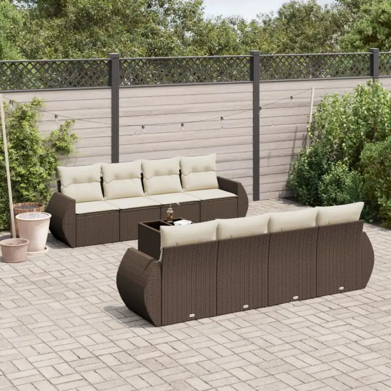 Loungebank voor tuin of terras met waterdichte tas en beige materiaal - Bruin - Tuinsets