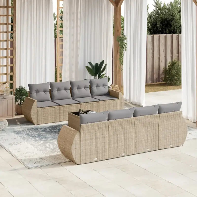 Loungebank voor tuin of terras met waterdichte tas en beige materiaal - Beige en grijs - Tuinsets