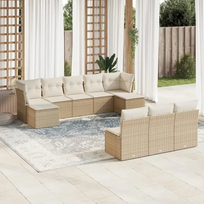 Loungebank voor tuin Terrasse met gepoedercoat staal en beige materiaal - Tuinsets