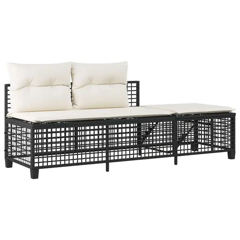 Loungebanken in zwart materiaal met gepoedercoat staal afmetingen - Loungebanken