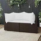 Loungebanken met poly rattan en eenvoudig schoon design - Bruin / 1 / 2x hoek - Loungebanken