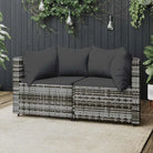 Loungebanken met poly rattan en eenvoudig schoon design - Grijs / 1 / 2x hoek - Loungebanken