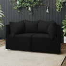 Loungebanken met poly rattan en eenvoudig schoon design - Zwart / 1 / 2x hoek - Loungebanken