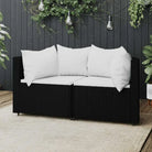 Loungebanken met poly rattan en eenvoudig schoon design - Zwart en wit / 1 / 2x hoek - Loungebanken