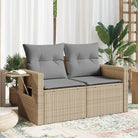 Loungebanken met poly rattan voor een comfortabele zitervaring buiten - Beige en grijs / 1 / met opbergruimte