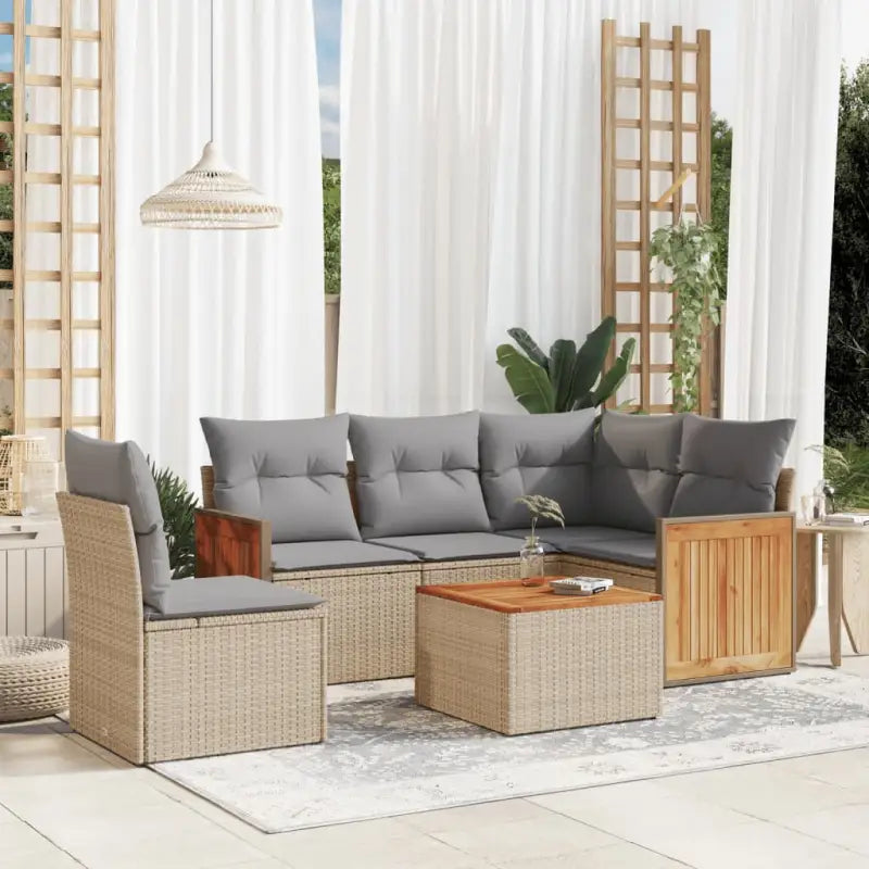 Loungebanks in beige materiaal en gepoedercoat staal met waterdichte zak - Tuinsets