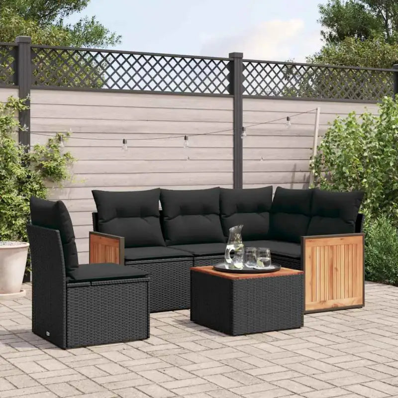 Loungebanks in beige materiaal en gepoedercoat staal met waterdichte zak - Zwart / Met tafel - Tuinsets