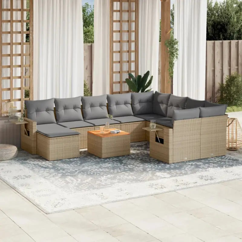 Loungeset in gemengd beige materiaal voor buitenplezier - Beige en grijs - Tuinsets