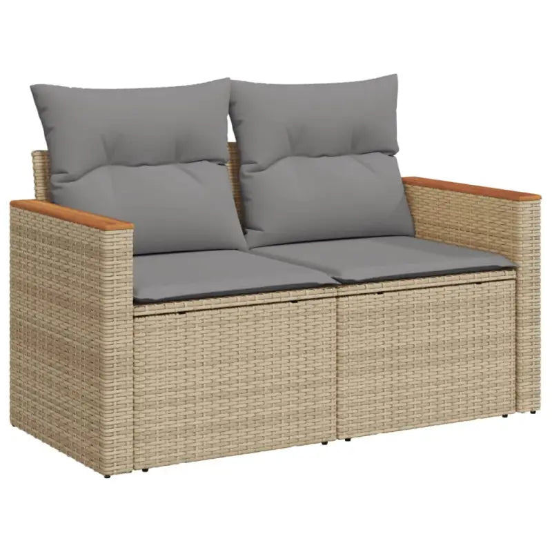 Loungeset in gemengd beige materiaal voor ontspannen buitentijd - Tuinsets