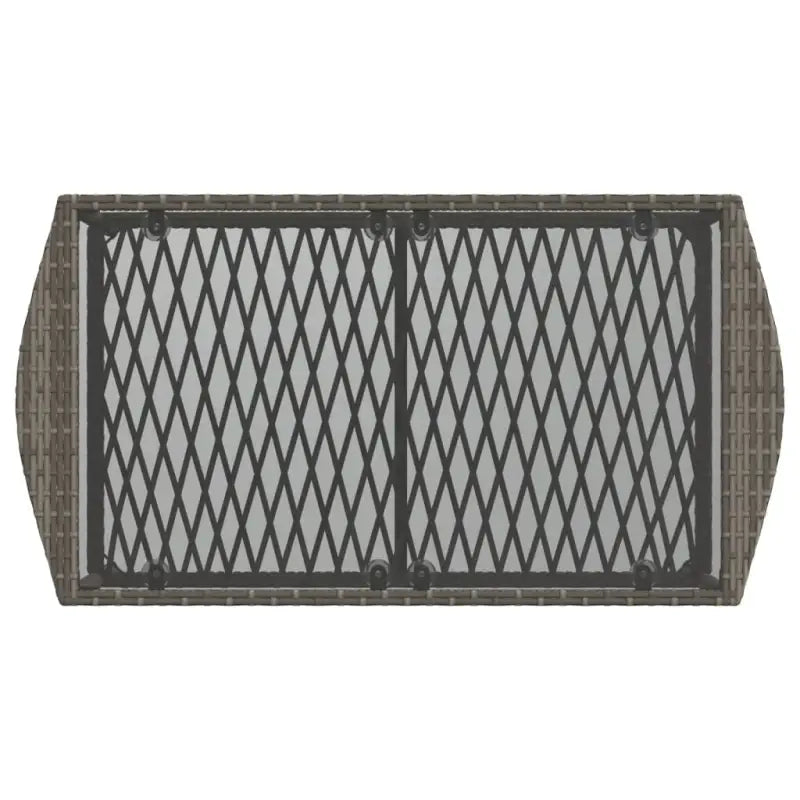 Loungeset in grijs materiaal met gepoedercoat staal en afmetingen - Tuinsets