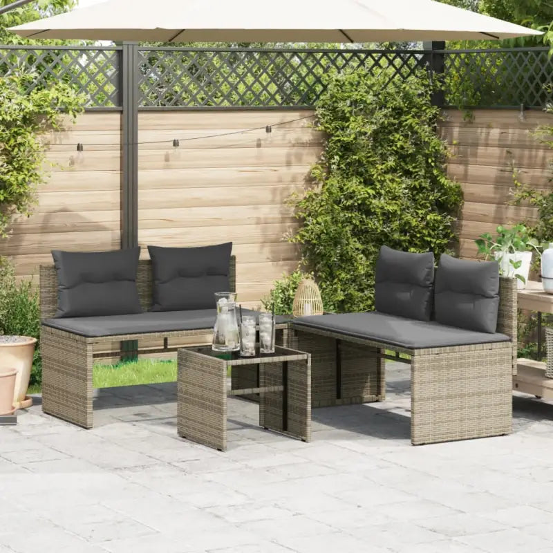 Loungeset met gehard glas en grijs materiaal voor jouw tuin of terras - Tuinsets