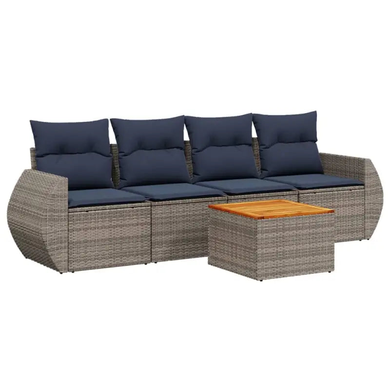 Loungeset met grijs materiaal en gepoedercoat staal afmetingen - Grijs - Tuinsets