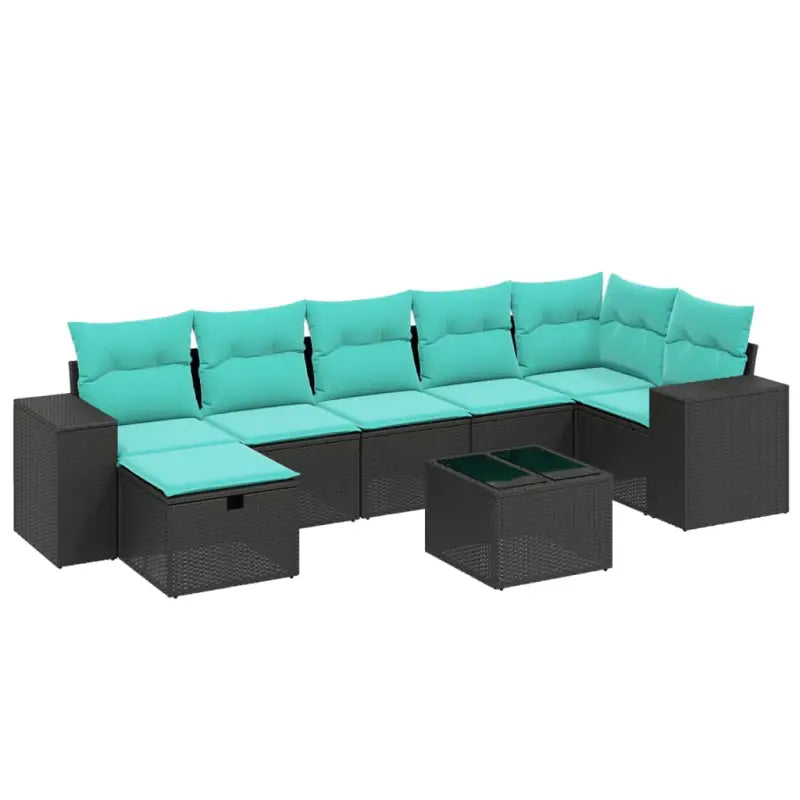 Loungeset met zwart materiaal en gepoedercoat staal voor je tuin - Tuinsets