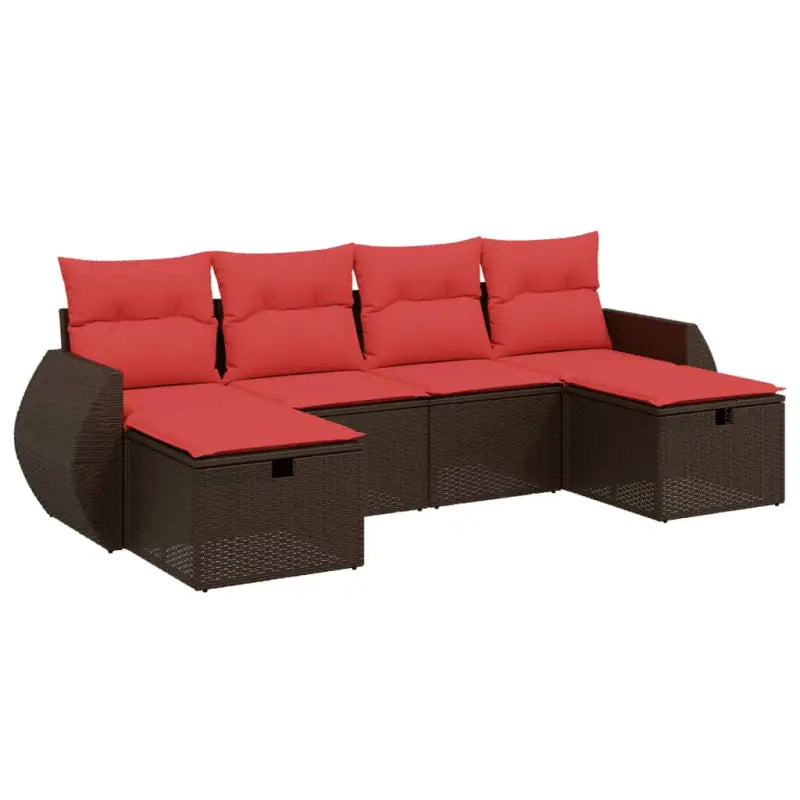 Loungeset van bruin gepoedercoat staal met comfortabele afmetingen - Tuinsets