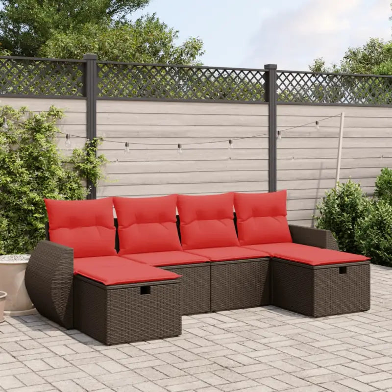 Loungeset van bruin gepoedercoat staal met comfortabele afmetingen - Tuinsets