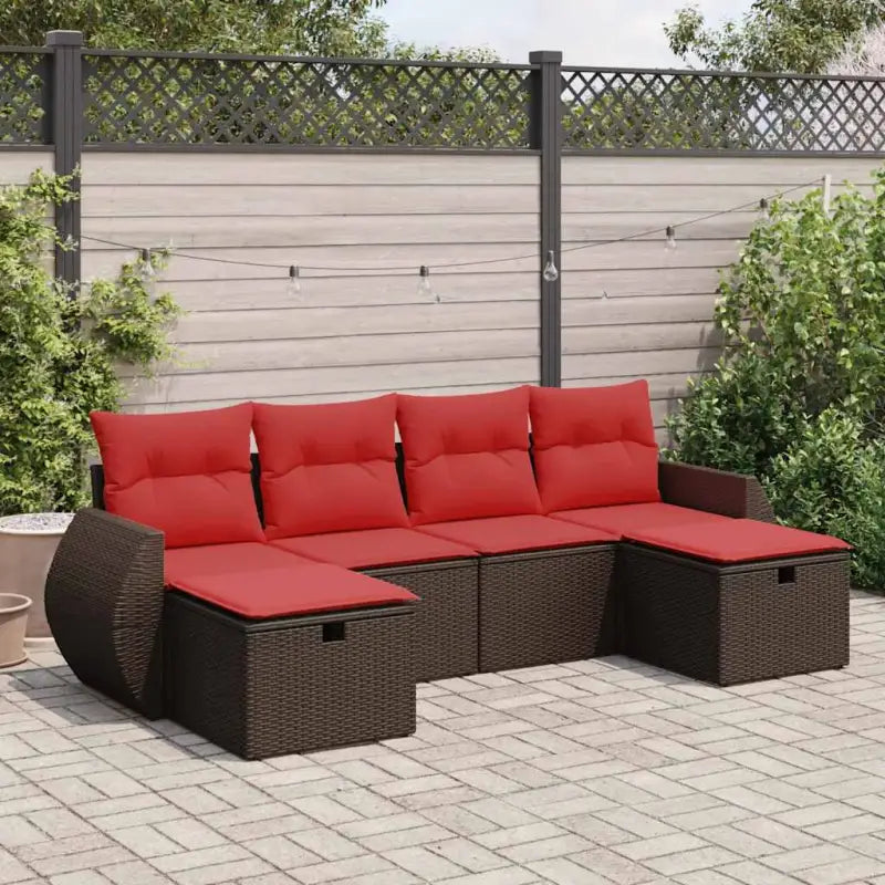 Loungeset van bruin gepoedercoat staal met comfortabele afmetingen - Bruin / met opbergruimte - Tuinsets