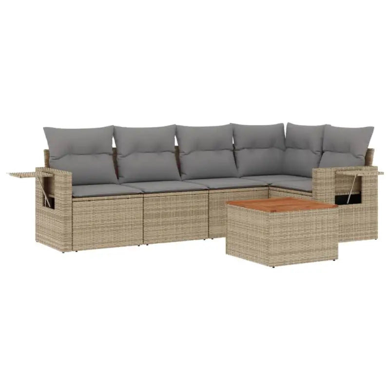 Loungeset van gemengd beige materiaal voor buiten ontspanning - Tuinsets