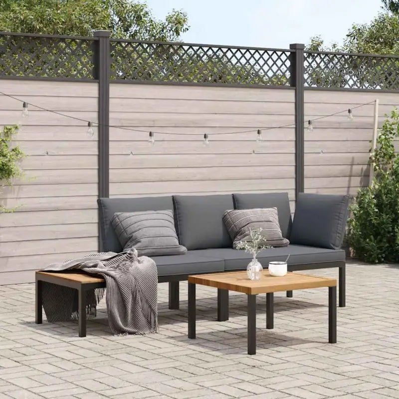 Loungeset van gepoedercoat aluminium met perfecte afmetingen voor tuin en terras - Met tafel - Tuinsets
