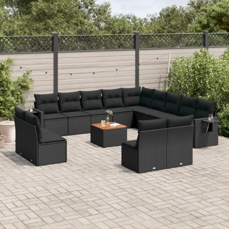 Loungeset van grijs materiaal met gepoedercoat staal afmetingen - Zwart - Tuinsets