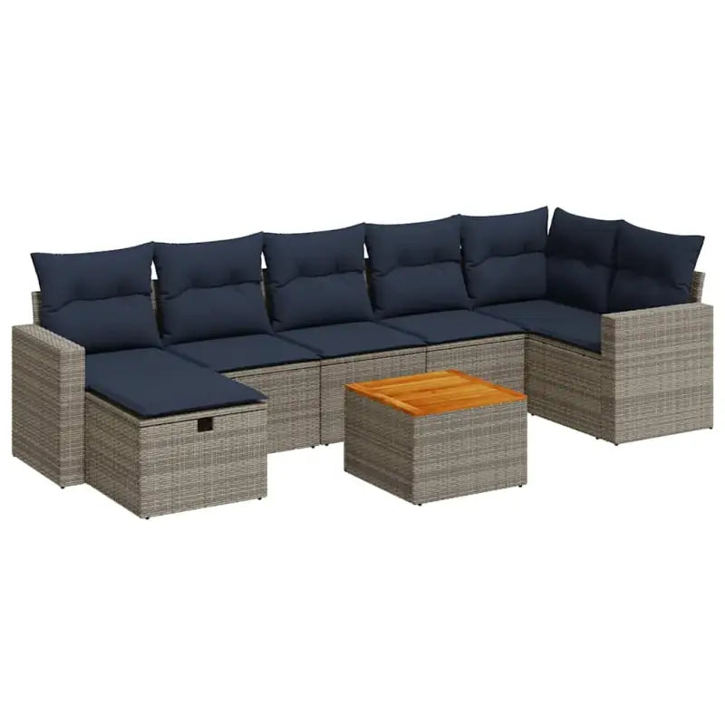 Loungeset van grijs materiaal met gepoedercoat staal en comfortabele afmetingen - Grijs - Tuinsets