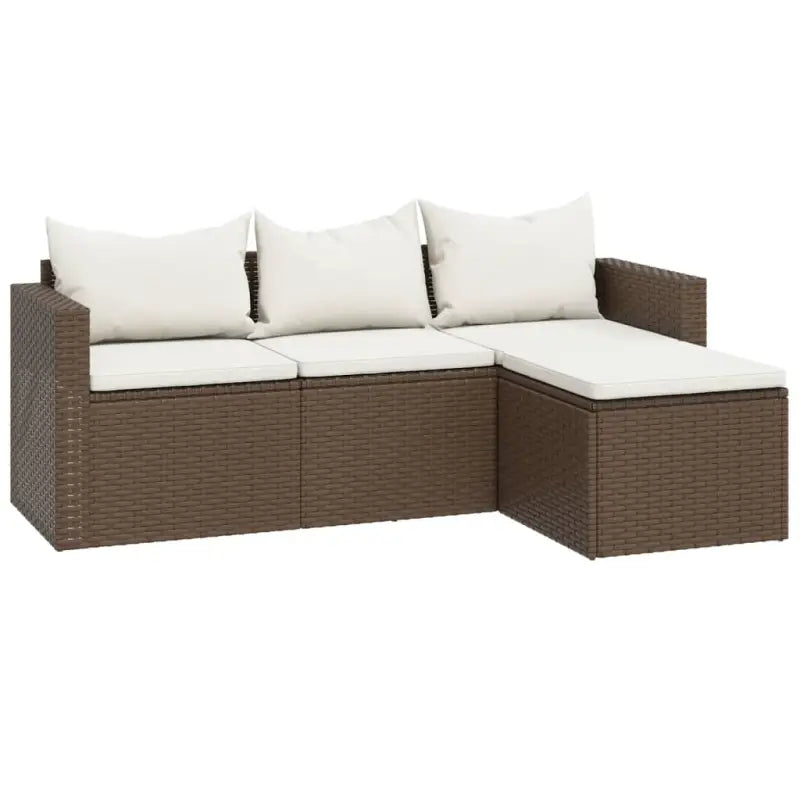 Loungeset van poly rattan en gepoedercoat staal in bruin materiaal - Tuinsets