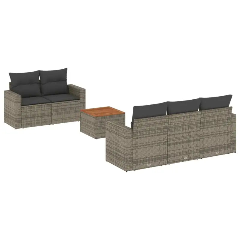 Loungeset van poly rattan en gepoedercoat staal voor tuin of terras - Tuinsets