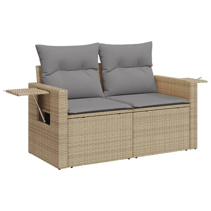 Loungeset voor tuin met beige materiaal en gepoedercoat staal - Tuinsets
