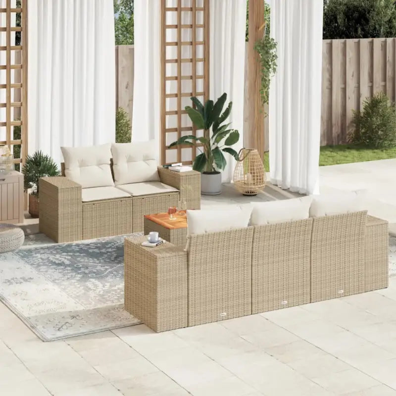 Loungeset voor tuin met gepoedercoat staal en waterdichte tas in grijs - beige en crèmekleurig - Tuinsets