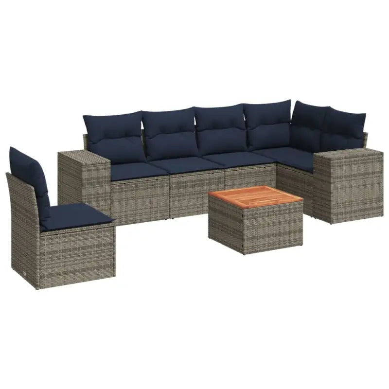 Loungeset voor tuin met grijs materiaal en gepoedercoat staal - Tuinsets