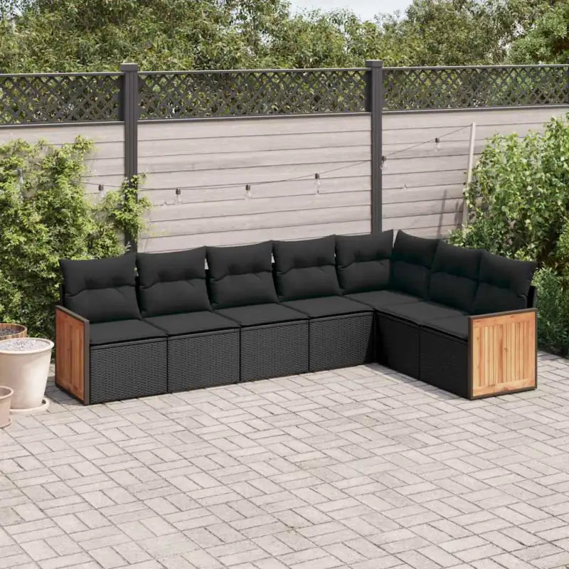 Loungeset voor tuin met grijs materiaal en gepoedercoat staal - Zwart / Zonder tafel - Tuinsets