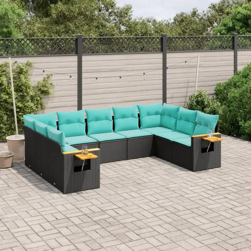 Loungeset voor tuin met grijs materiaal en gepoedercoat staal - Zwart / Zonder tafel - Tuinsets