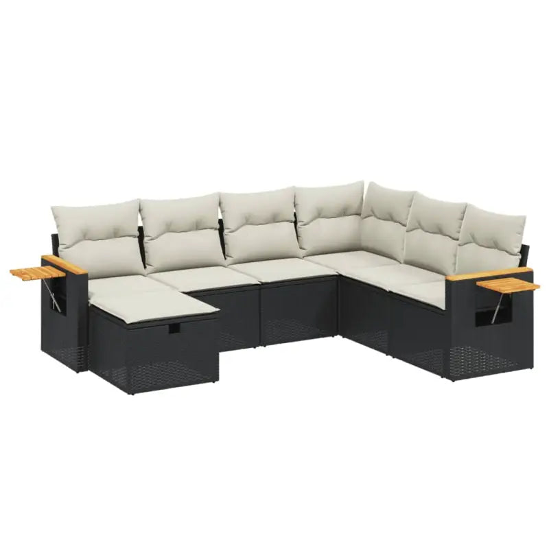 Loungest set met gepoedercoat staal zwart materiaal en afmetingen - Tuinsets