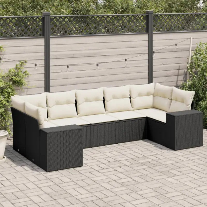Loungetafel van Beige Materiaal met Gepoedercoat Staal Afmetingen - Zwart en crème - Tuinsets