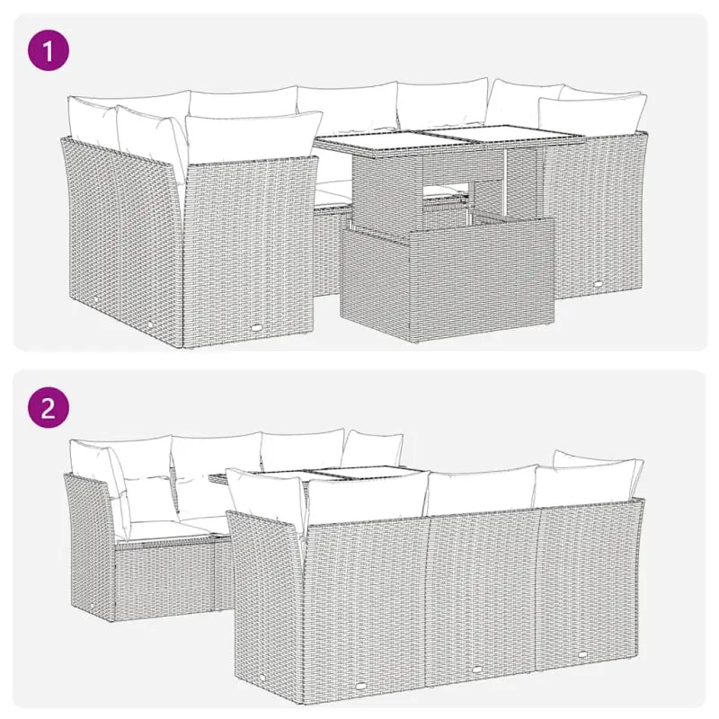 Loungetuig waterdichte zak beige materiaal en gepoedercoat staal - Tuinsets