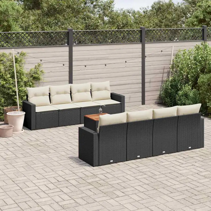 Loungetuigset met poly rattan en gepoedercoat staal voor buitenplezier - Tuinsets