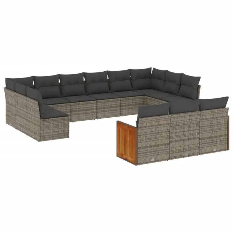Loungetuinset in grijs materiaal met gepoedercoat staal en comfortabele afmetingen - Tuinsets