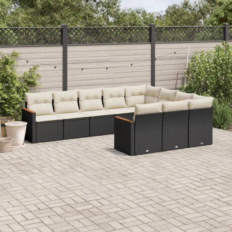 Loungetuinset in zwart gepoedercoat staal met comfortabele afmetingen - Zwart en crème / Zonder tafel - Tuinsets