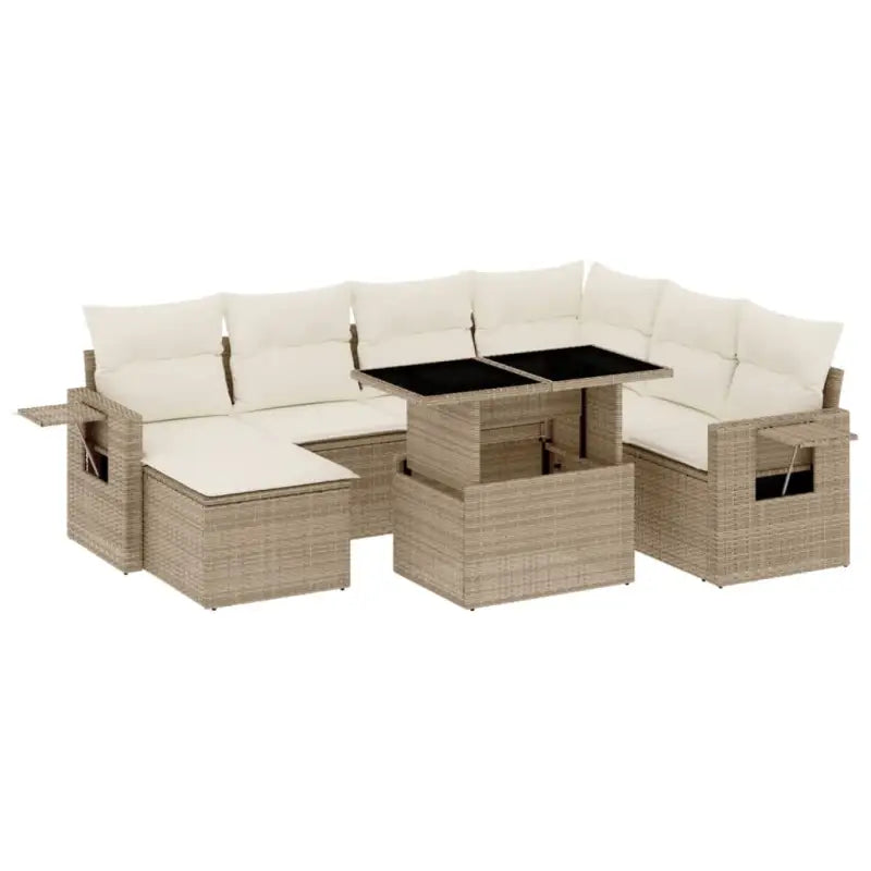 Loungetuinset met beige materiaal en gepoedercoat staal afmetingen - Tuinsets