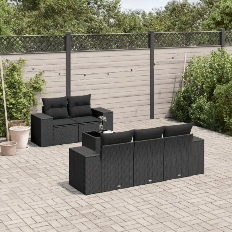 Loungetuinset met beige materiaal en gepoedercoat staal afmetingen - Zwart - Tuinsets