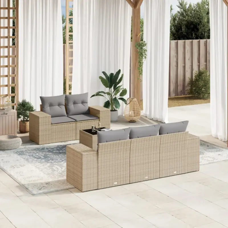 Loungetuinset met beige materiaal en gepoedercoat staal afmetingen - Tuinsets