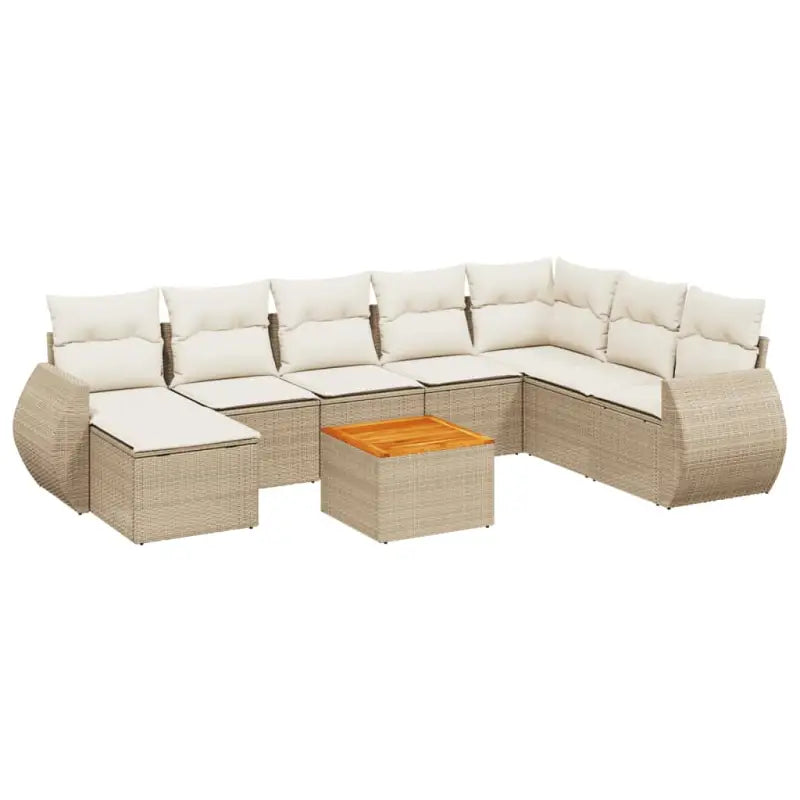 Loungetuinset van beige materiaal en gepoedercoat staal met afmetingen - Tuinsets