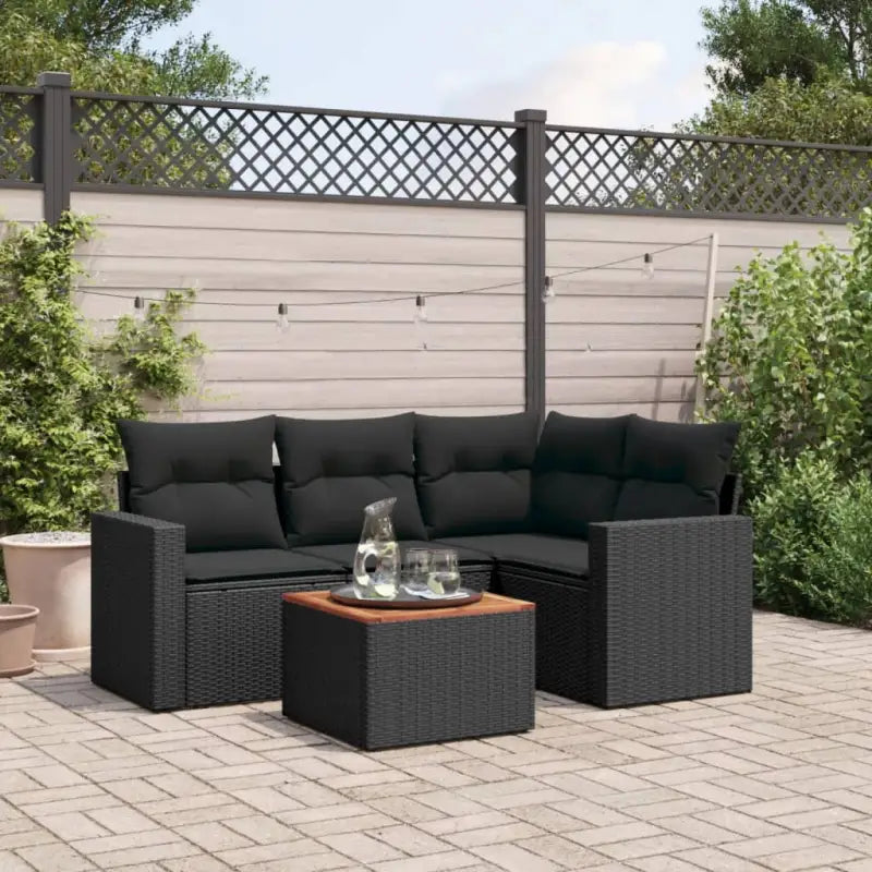LoungeTuinstoel Set in Beige Material met Waterdichte Tas en Gepoedercoat Staal - Zwart - Tuinsets
